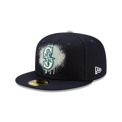 Seattle Mariners Gorra | New Era MLB Drip Front 59fifty Fitted Cap Mexico - Azules